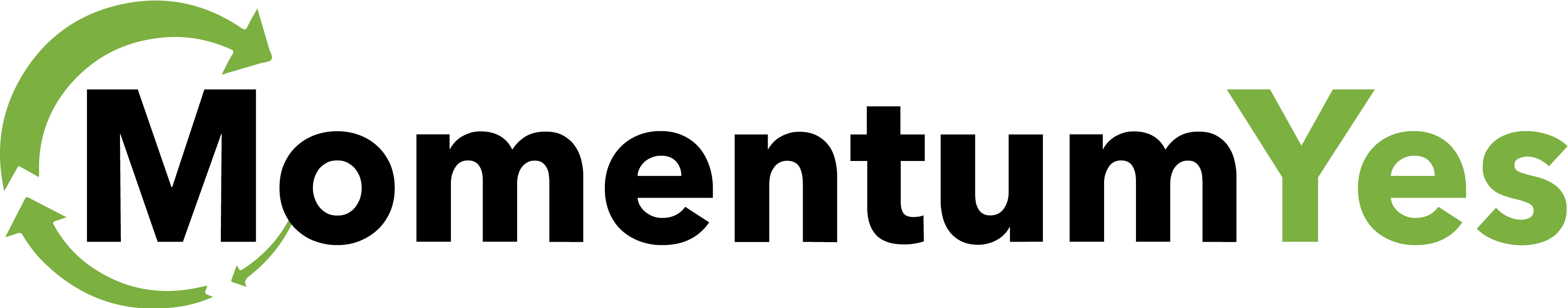 Logotipo Momentum Yes en negro y verde